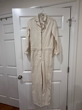 Faherty Denim Ecru Utility Jumpsuit